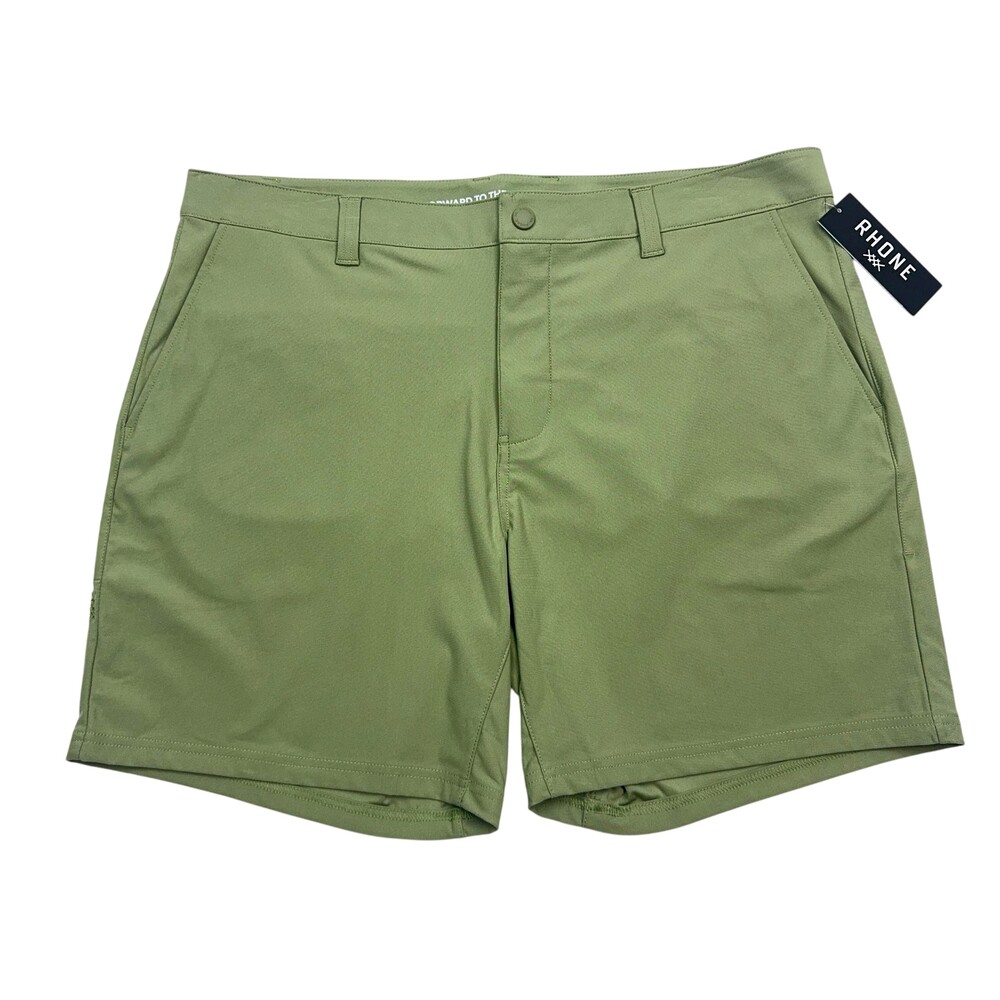 Rhone Commuter 7" Short Mens 38 Sage Green Flex Knit Travel‎ Stretch Classic Fit